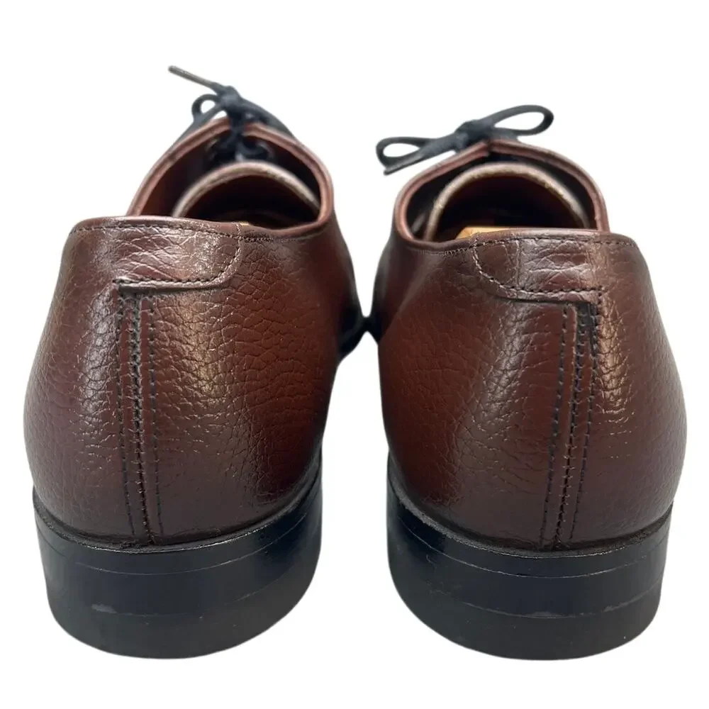 Nunn Bush Vintage Brown Pebbled Leather Norwegian Blucher Derby Shoe Men 13 B
